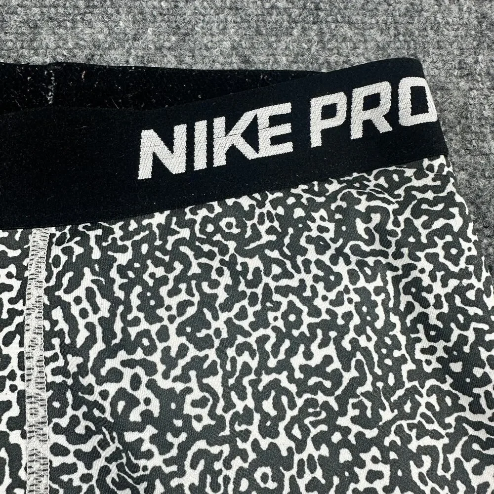 Nike Pro Women's XS Black White Abstract Print Compression Leggings 744839-187